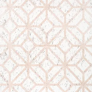 Thibaut Mamora Trellis Cork in White on Metallic Blush (T10409)