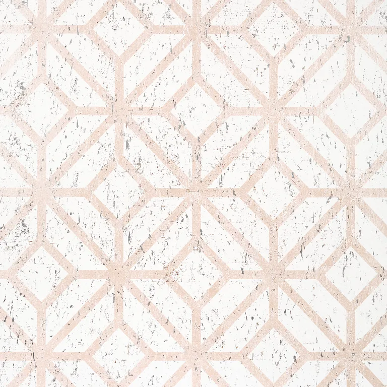 Thibaut Mamora Trellis Cork in White on Metallic Blush (T10409)
