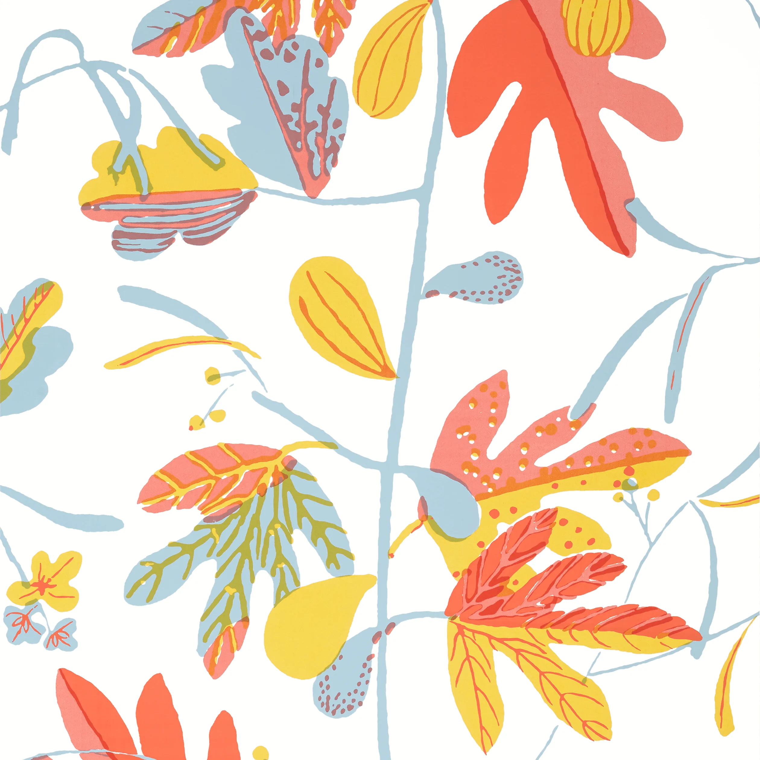 T16206 | Matisse Leaf – Coral and Yellow