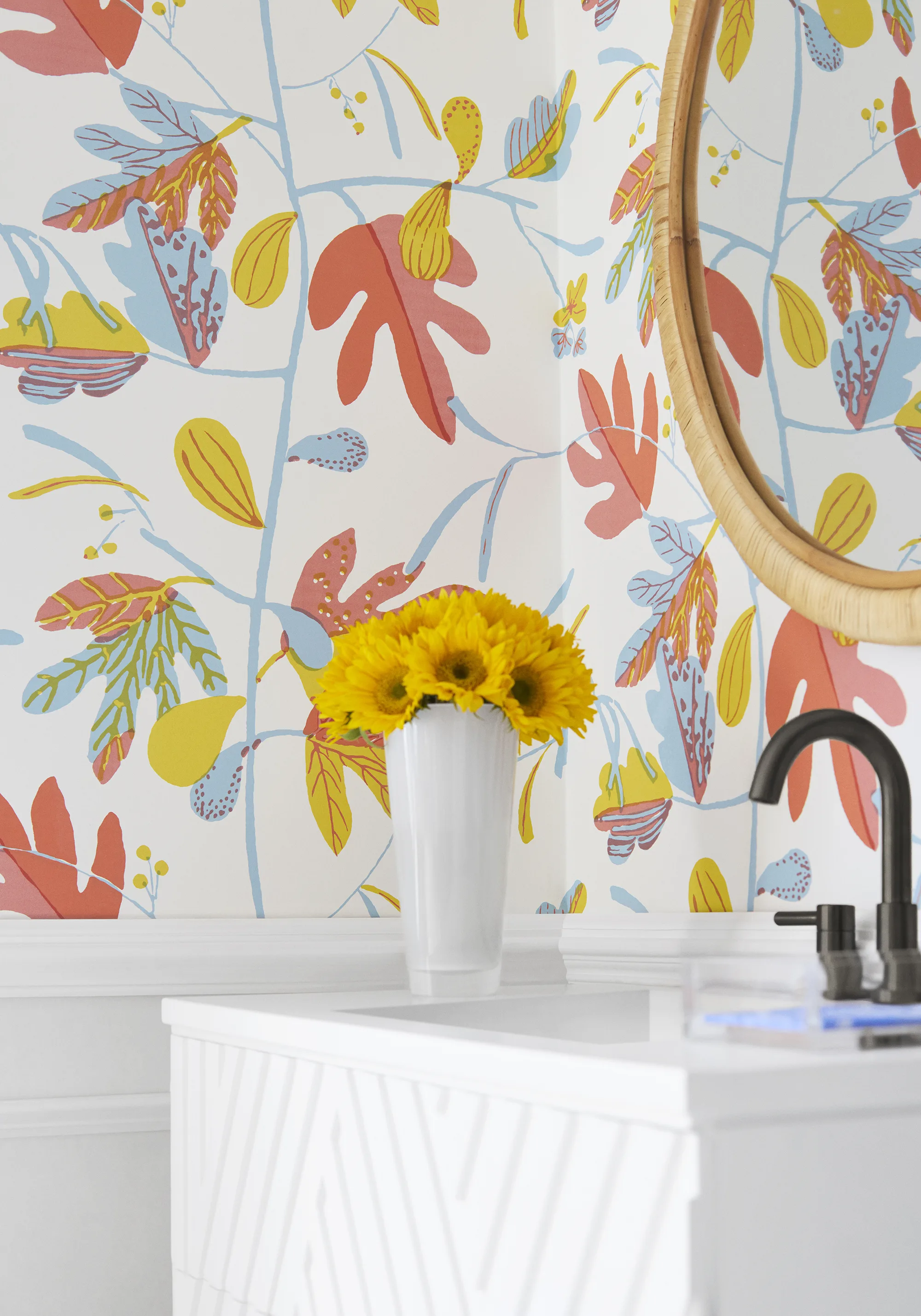 Thibaut Matisse Leaf in Coral and Yellow (T16206)