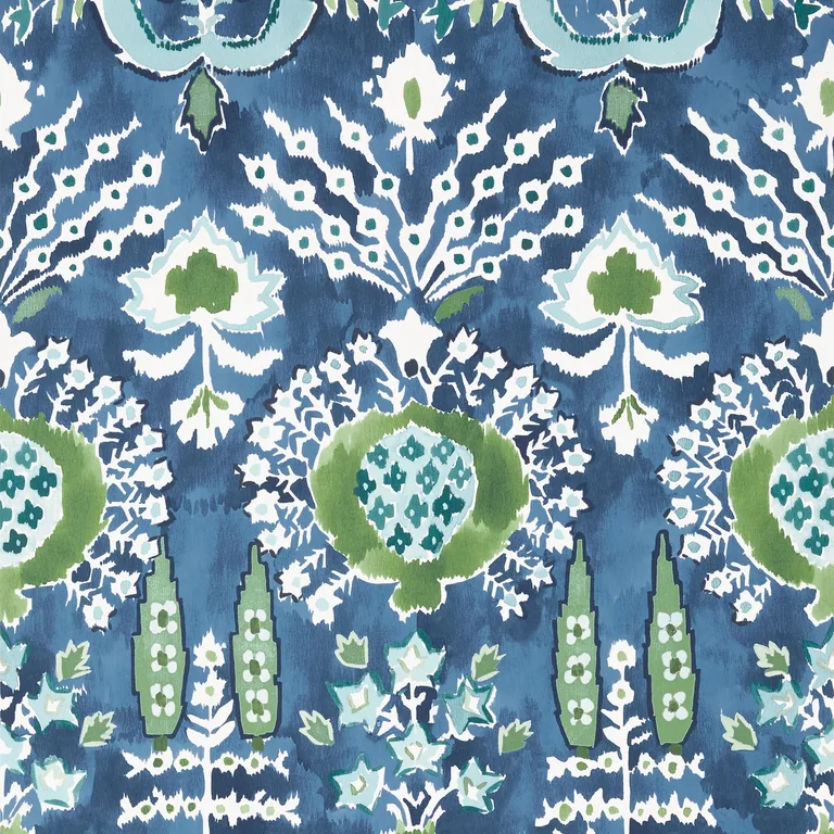 Thibaut Mendoza Suzani in Blue and Green on Navy (T16241)
