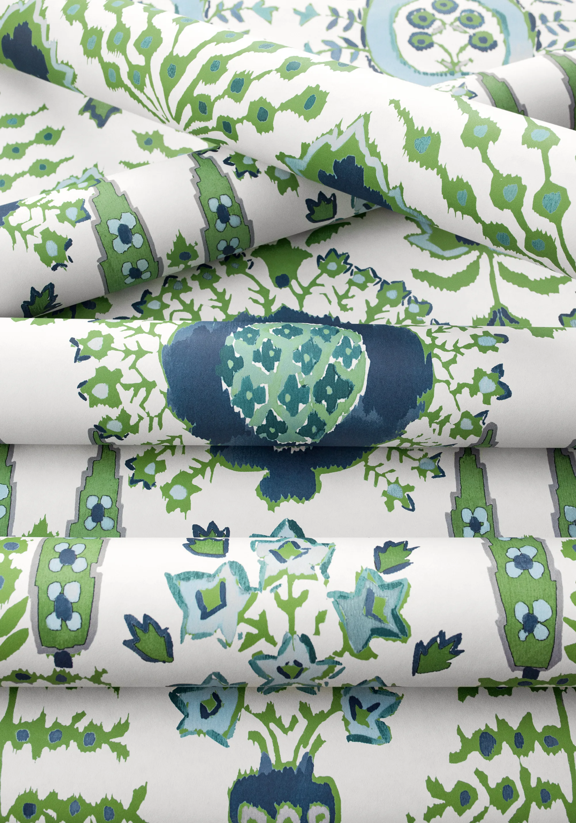 Thibaut Mendoza Suzani in Blue and Green on White (T16240)