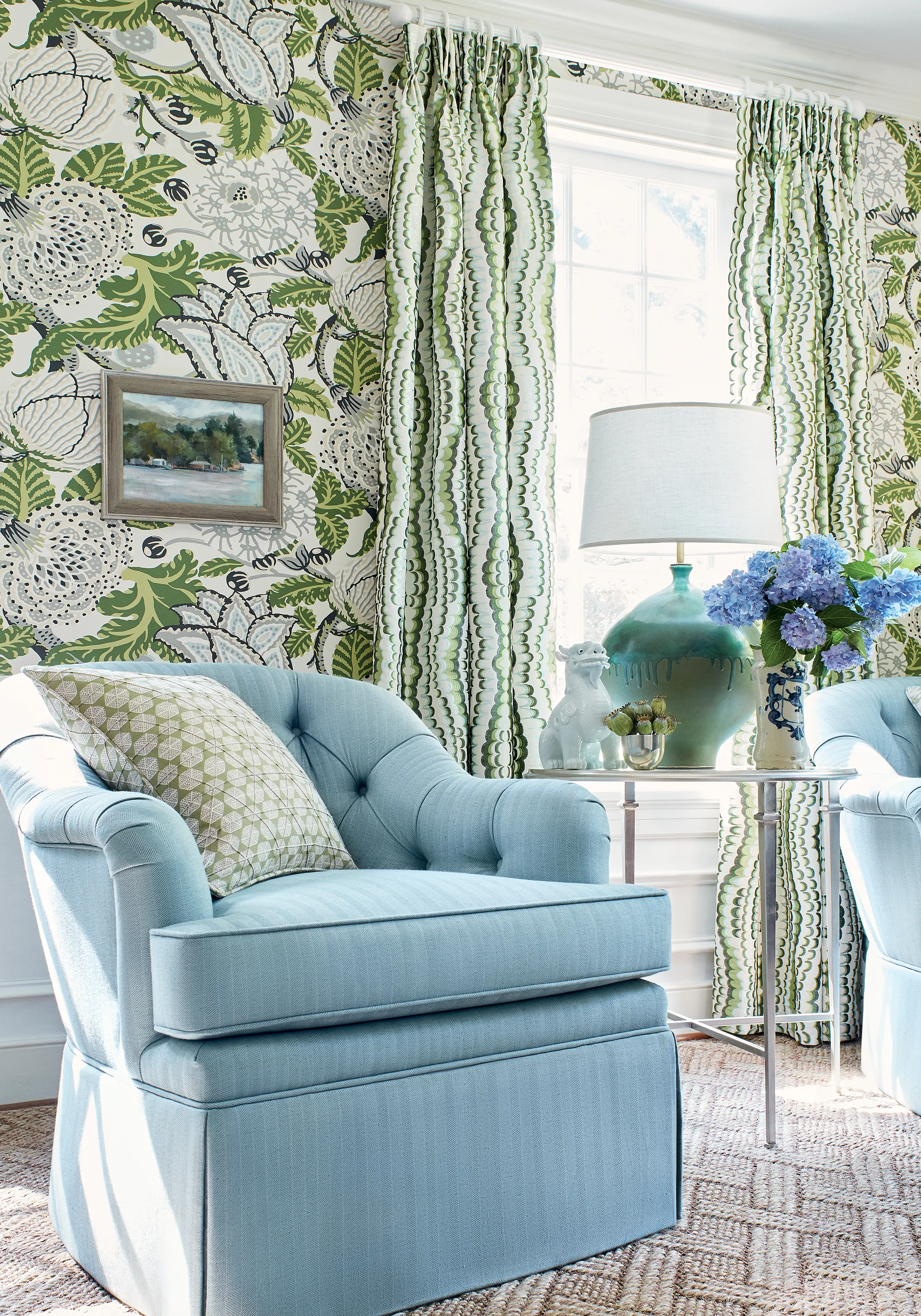 Thibaut Mitford in Green and White (T2949)