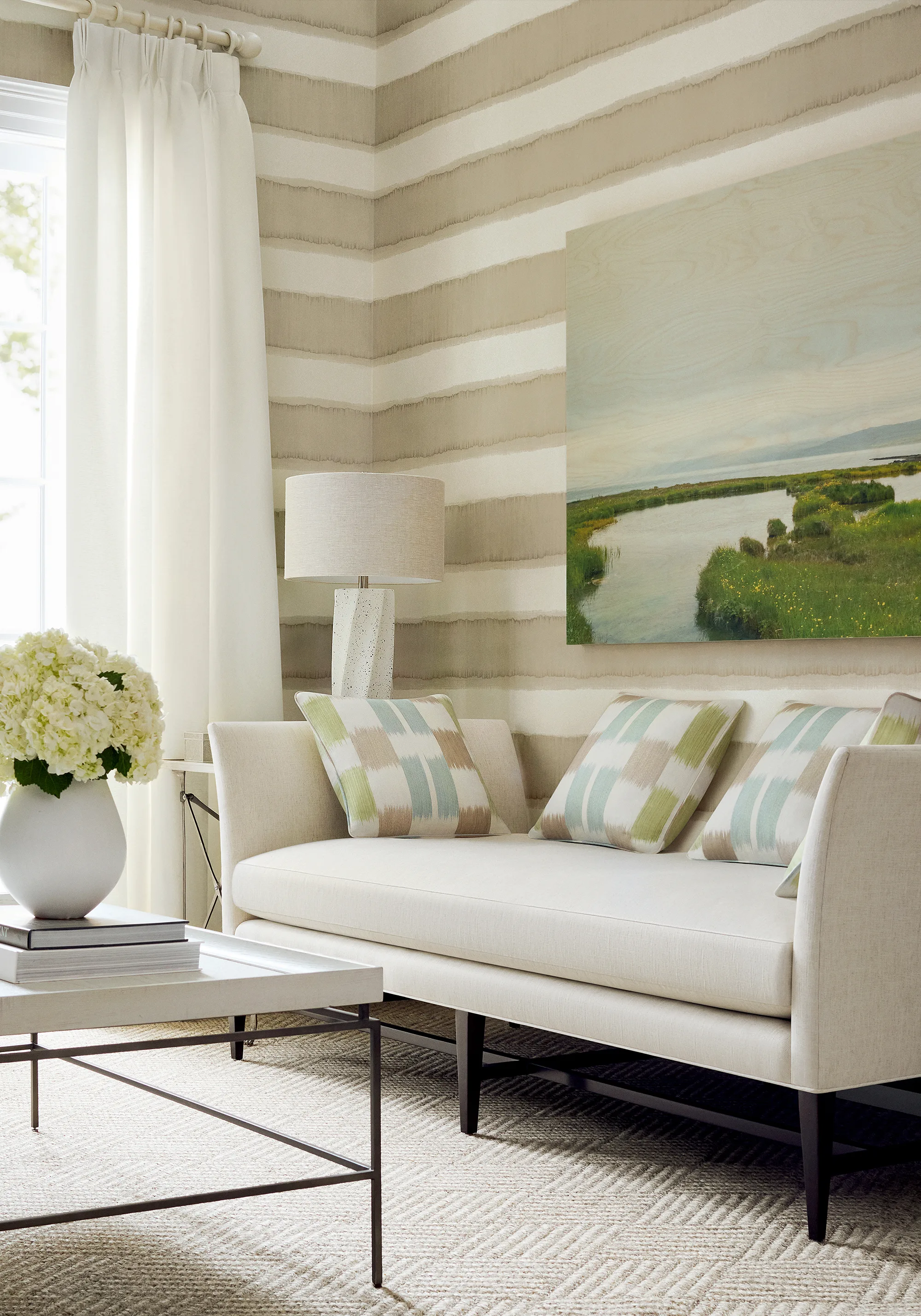 Thibaut Mizu Stripe in Taupe (T12856)
