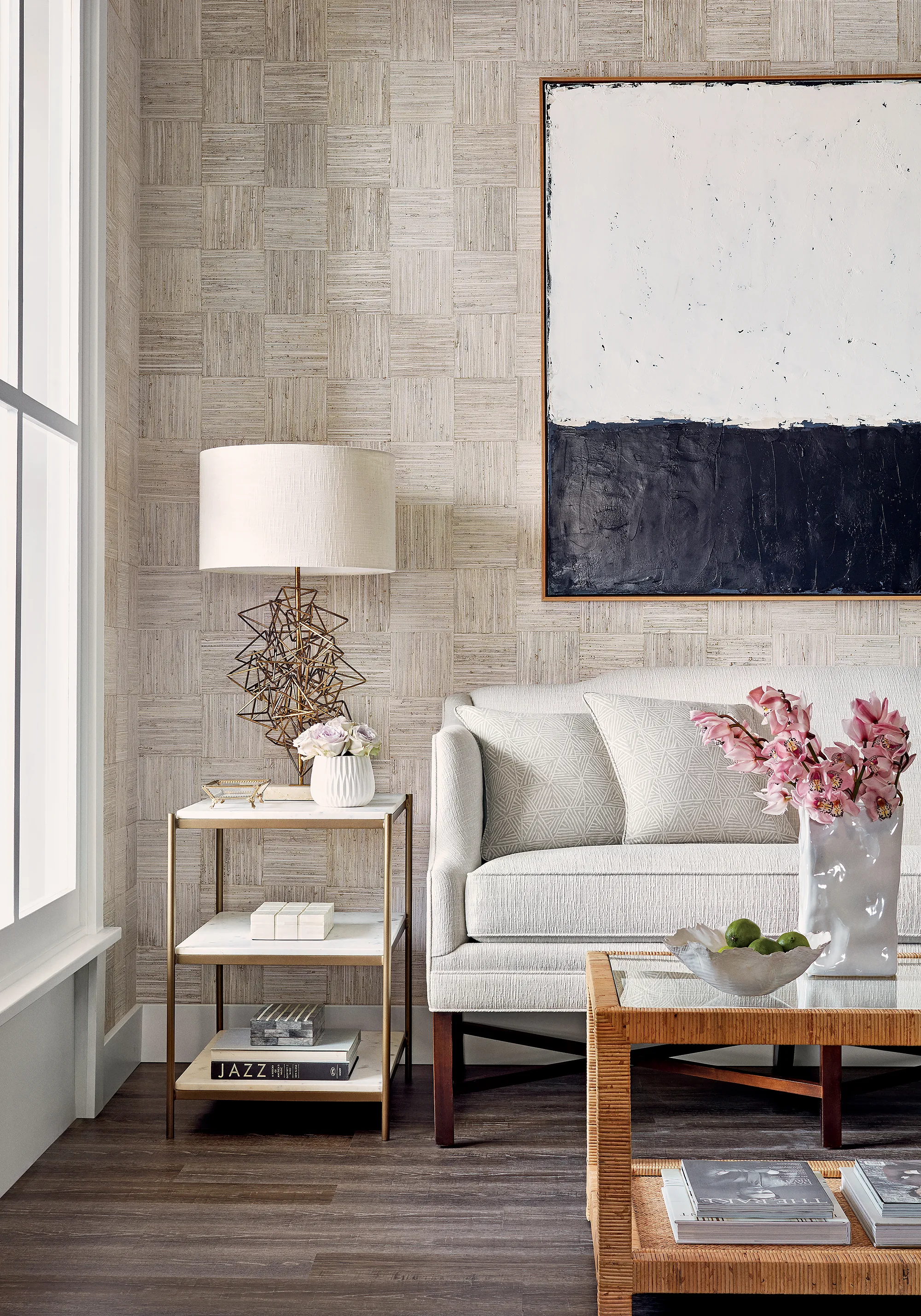 Thibaut Mosaic Weave in White (T24078)