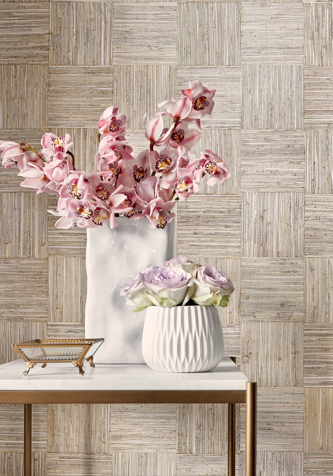 Thibaut Mosaic Weave in White (T24078)