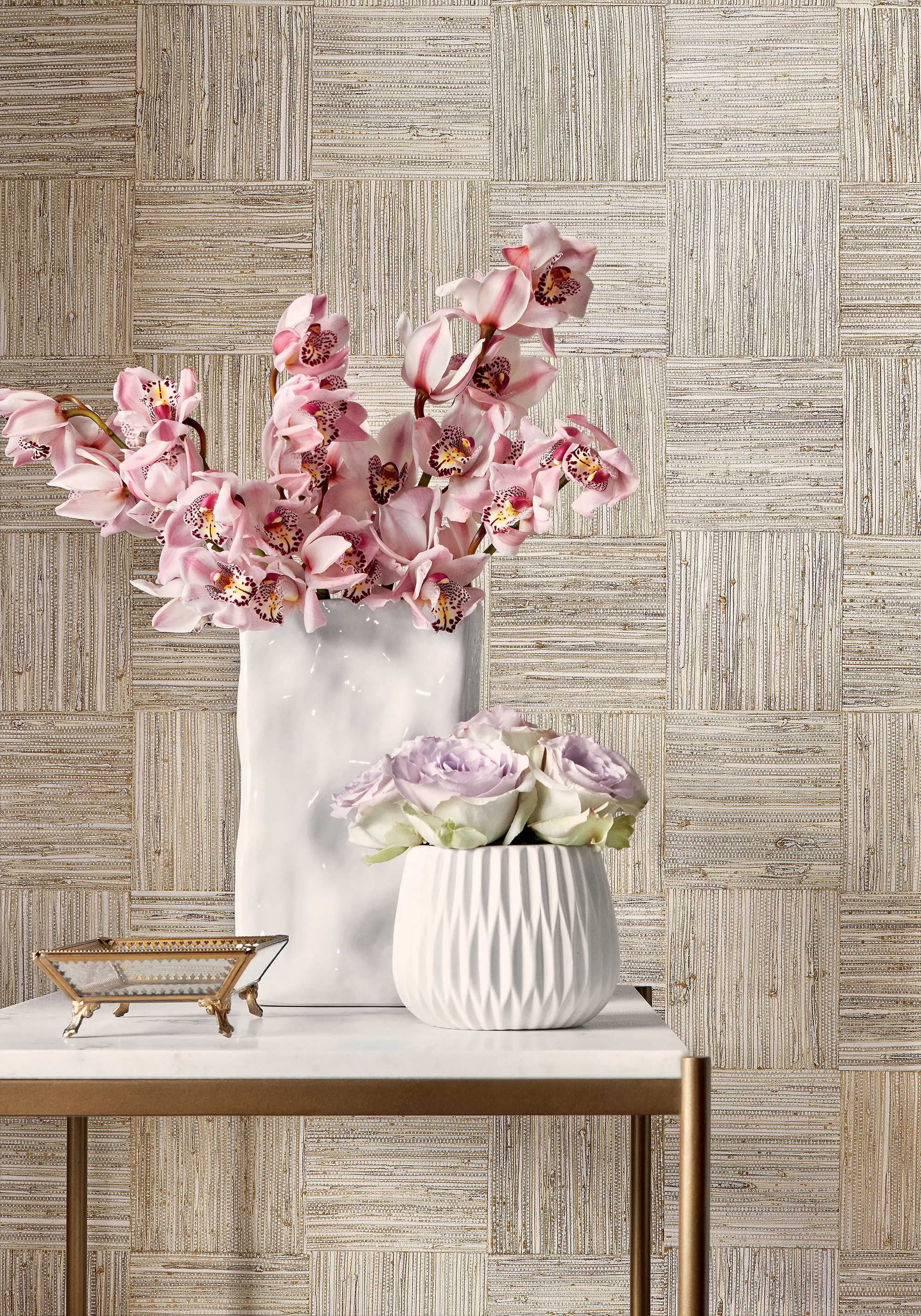 Thibaut Mosaic Weave in White (T24078)