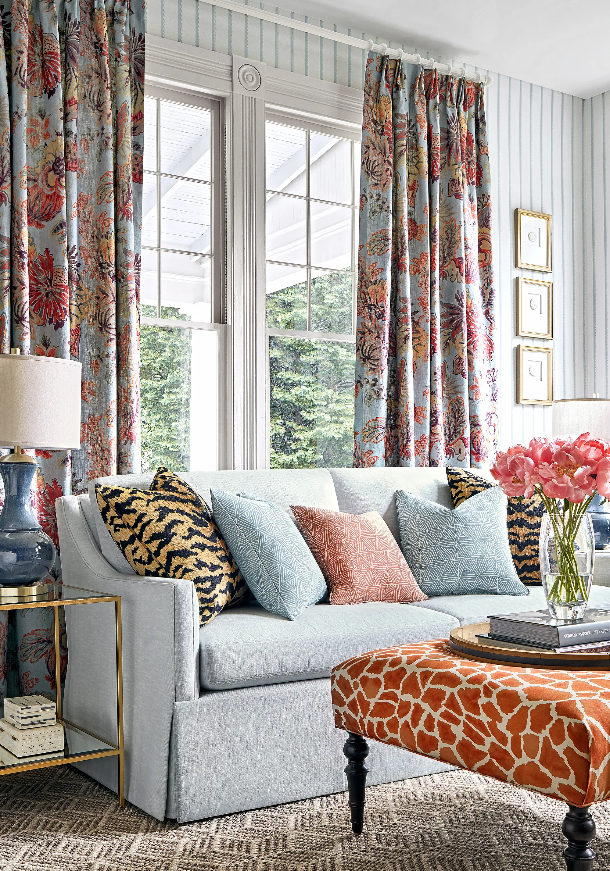 Thibaut Notch Stripe in Slate Blue (T10258)