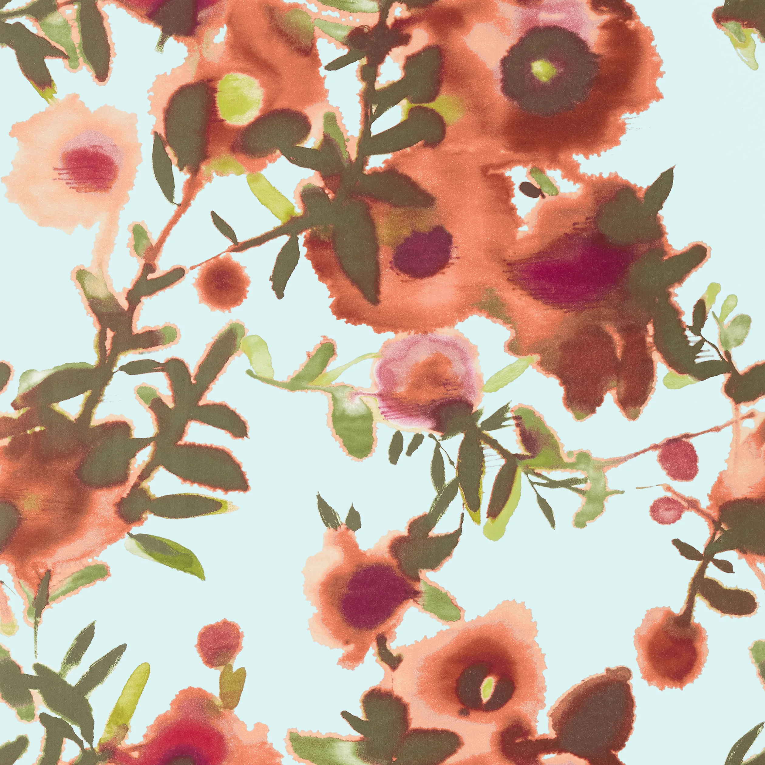 Thibaut Open Spaces in Aqua and Coral (T13086)