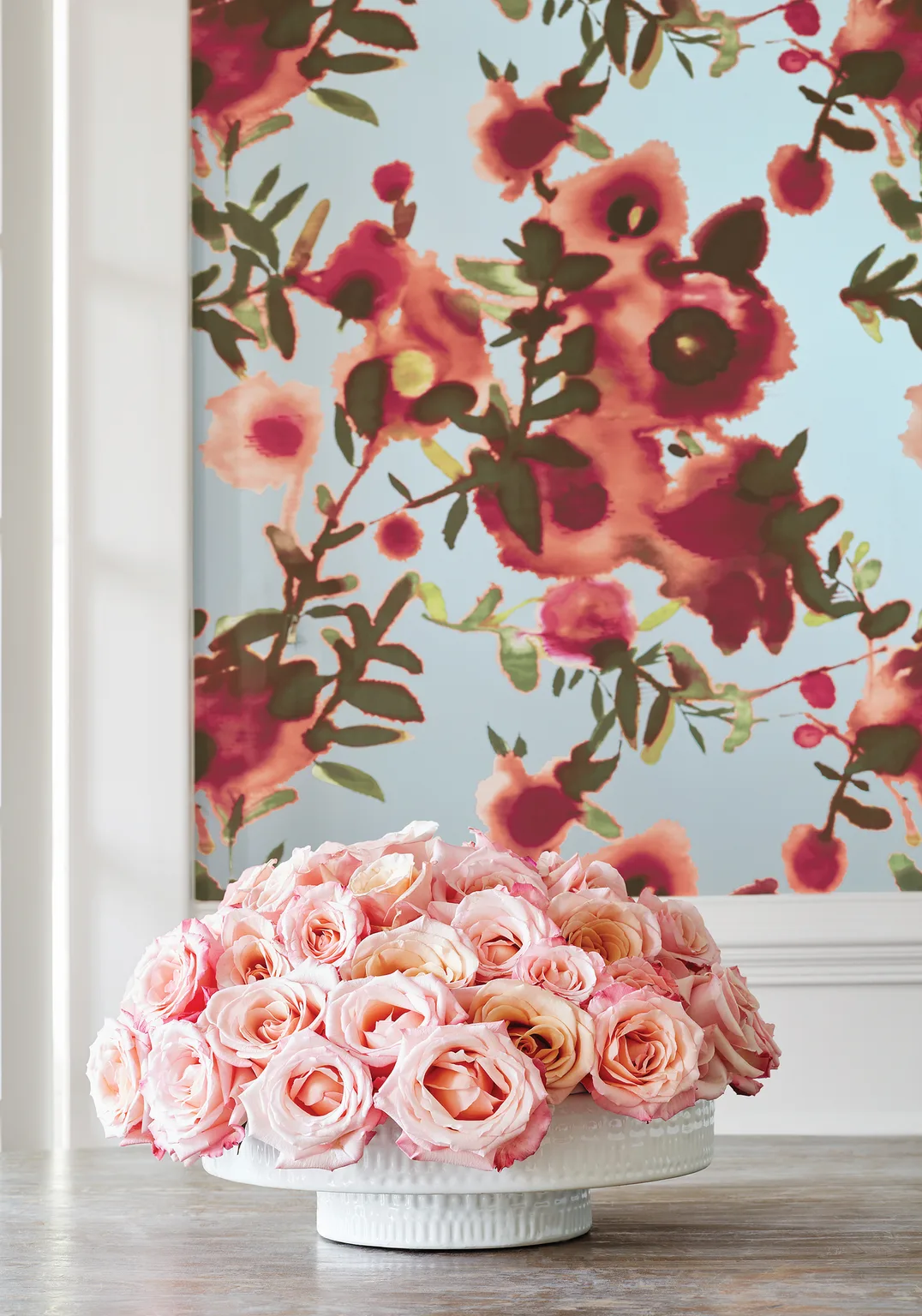 Thibaut Open Spaces in Aqua and Coral (T13086)