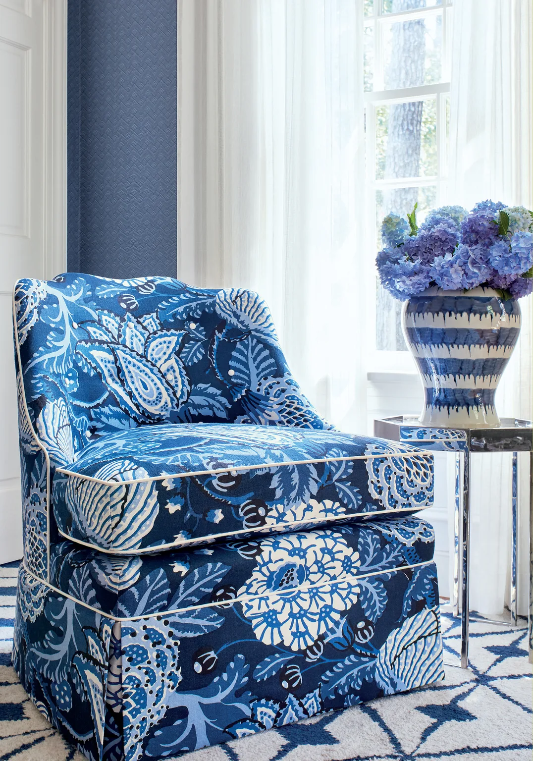 Thibaut Oslo Chevron in Navy (T2990)