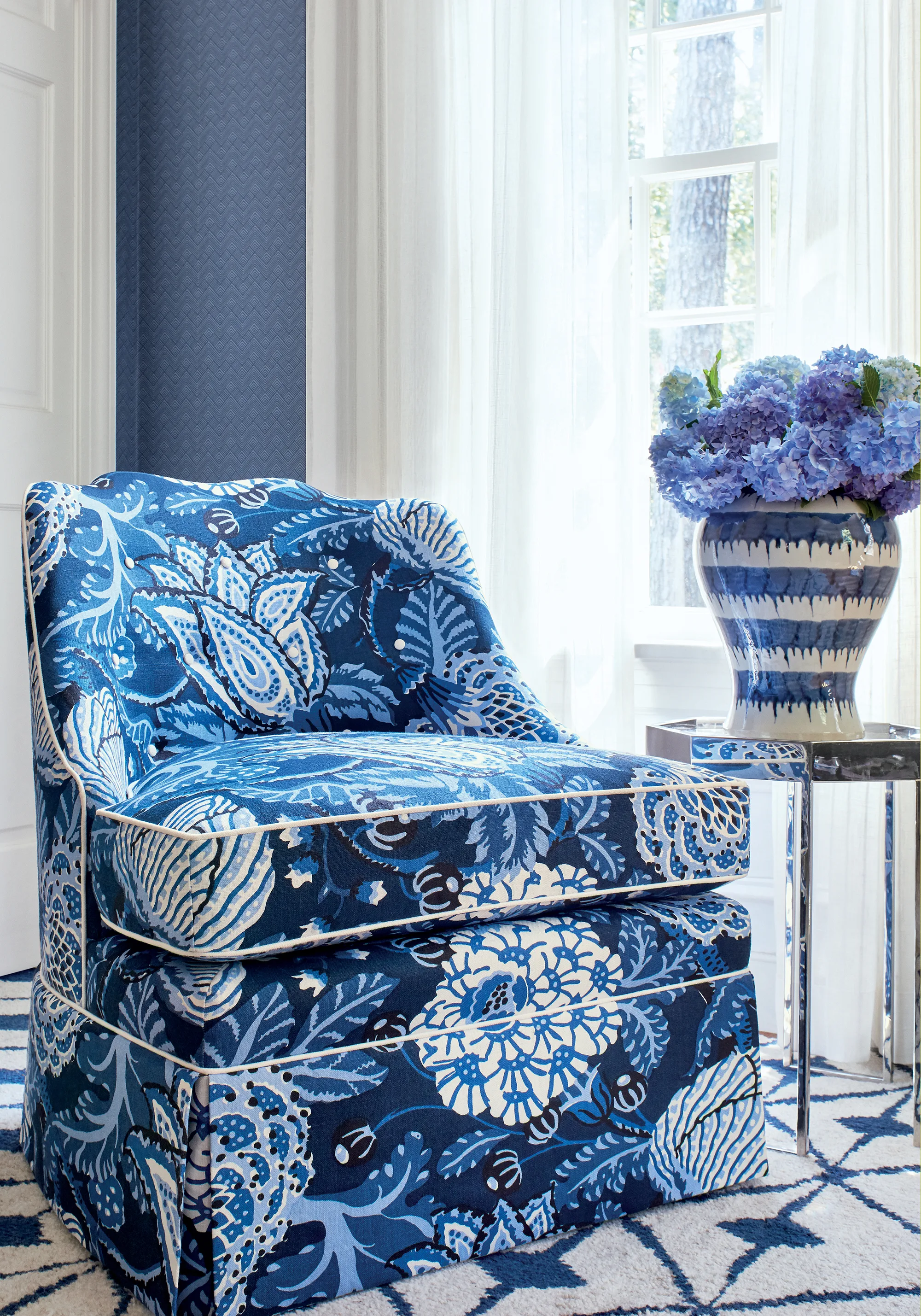 Thibaut Oslo Chevron in Navy (T2990)