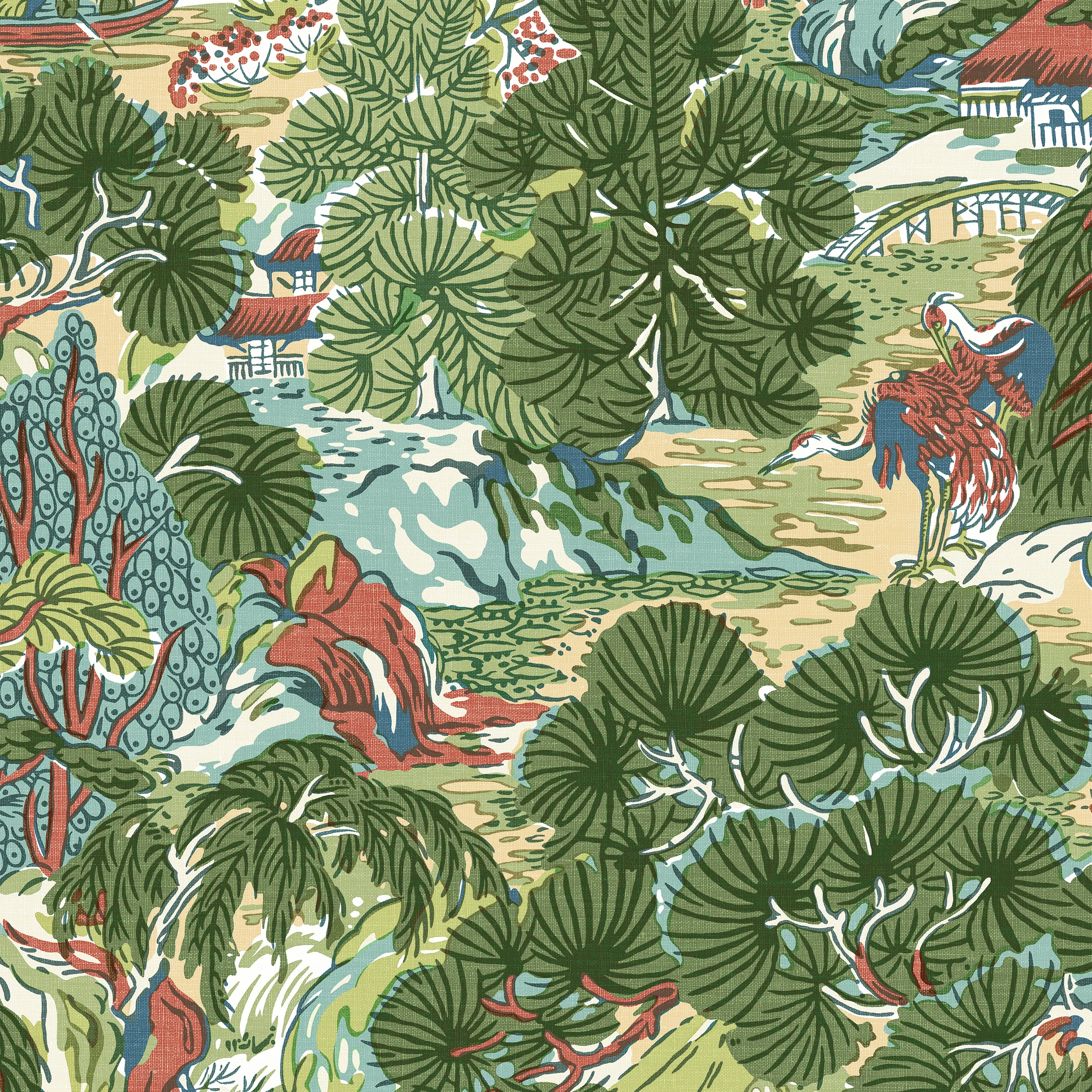 T42022 | Pagoda Trees – Coral and Green