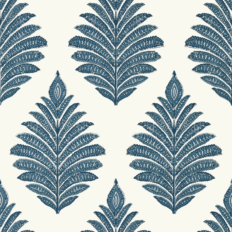 Anna French Palampore Leaf in Blue and White (AT78725)