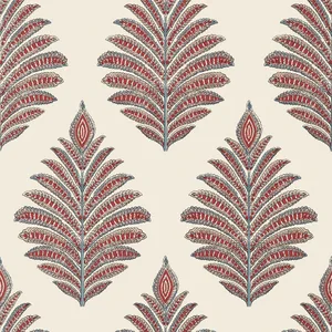 Anna French Palampore Leaf in Red and Blue (AT78726)