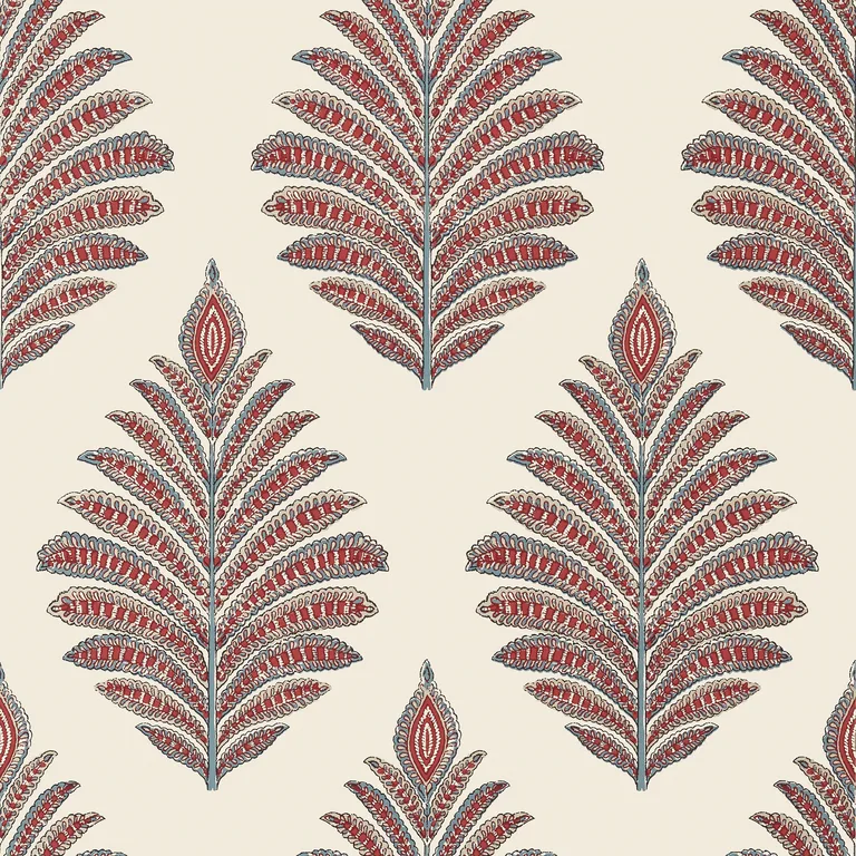 Anna French Palampore Leaf in Red and Blue (AT78726)