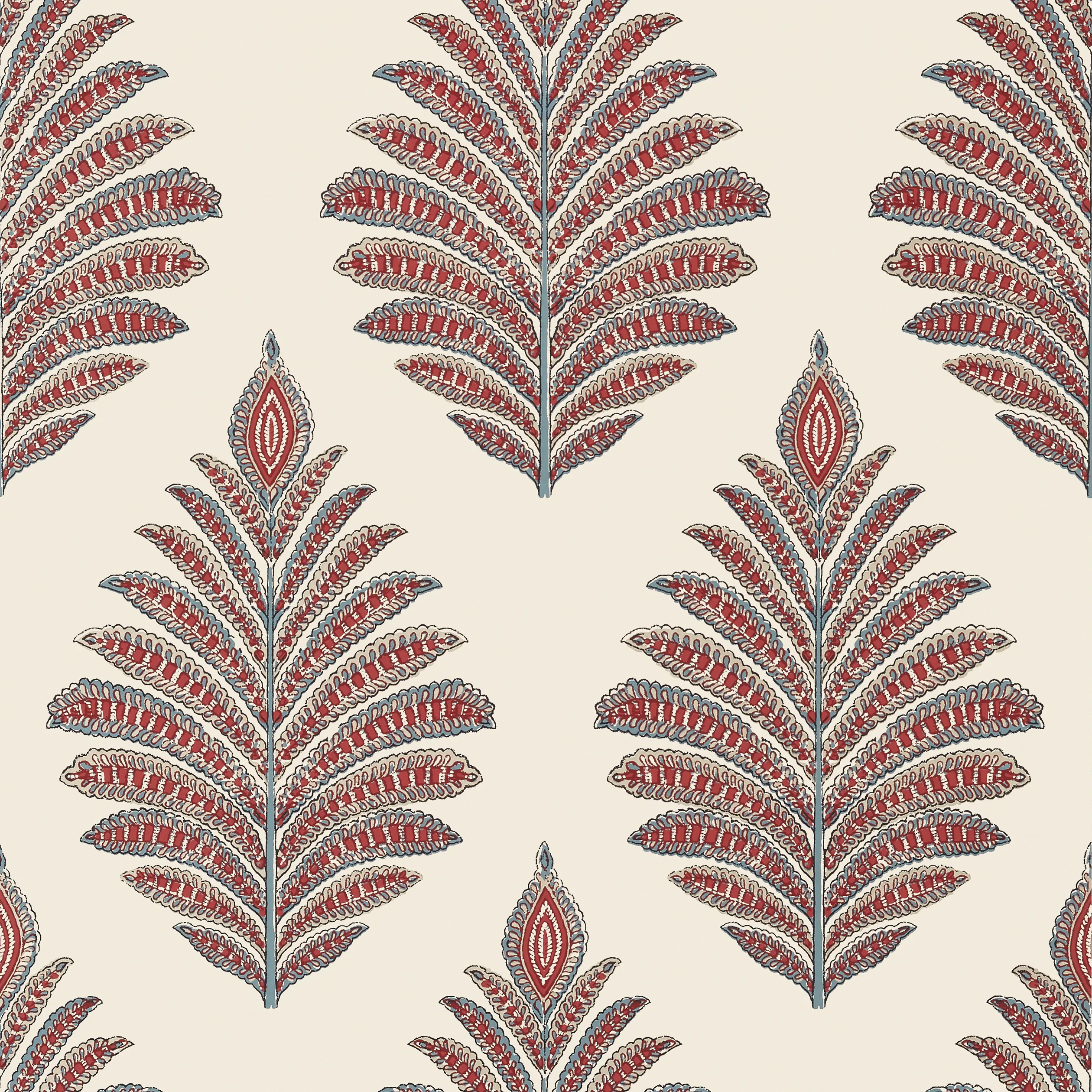 Anna French Palampore Leaf in Red and Blue (AT78726)