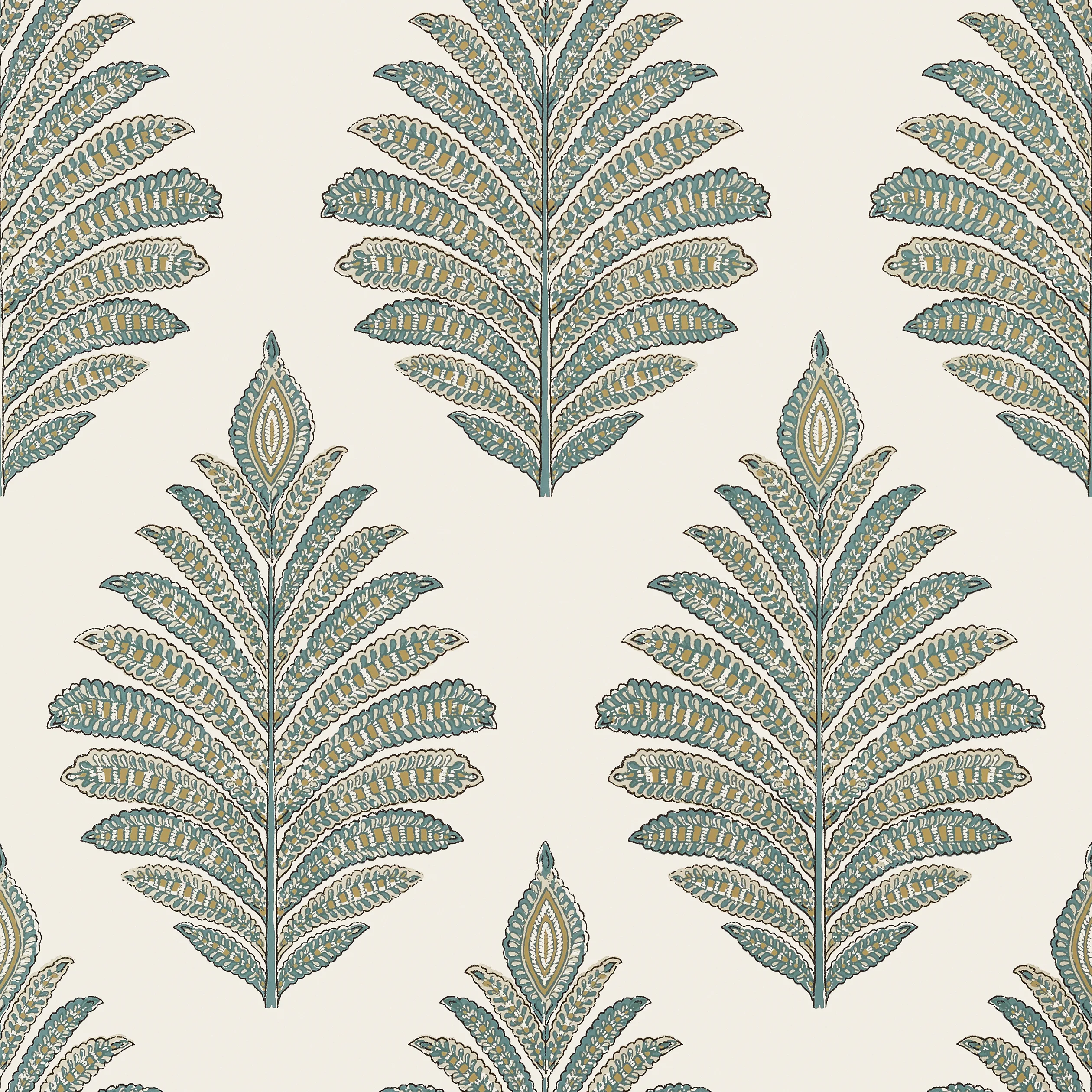 Anna French Palampore Leaf in Robin's Egg and Beige (AT78723)