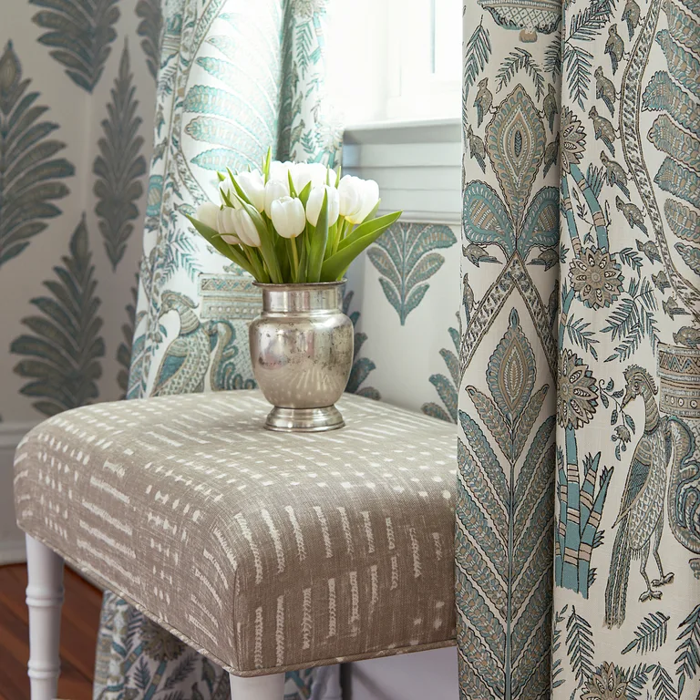 Anna French Palampore Leaf in Robin's Egg and Beige (AT78723)