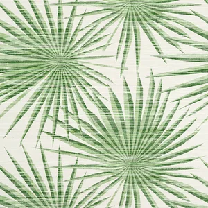 Thibaut Palm Frond in Green and White (T10142)