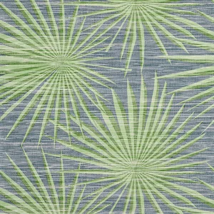 Thibaut Palm Frond in Navy and Green (T10141)