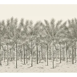 Thibaut Palm Grove Mural in Black Tea (TM13950)