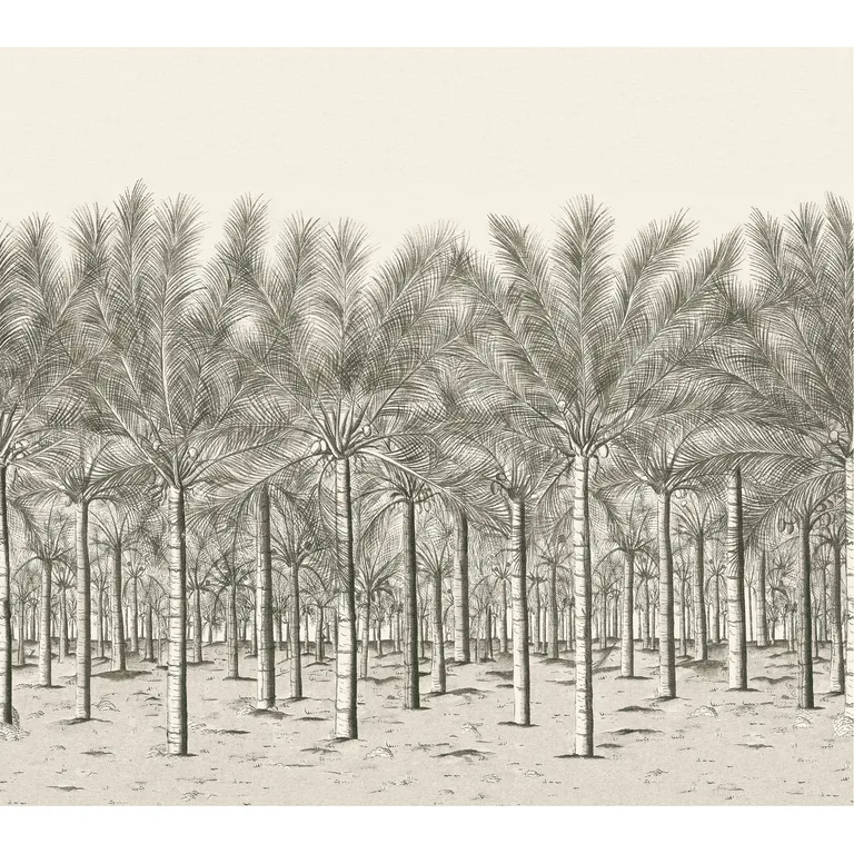 Thibaut Palm Grove Mural in Black Tea (TM13950)