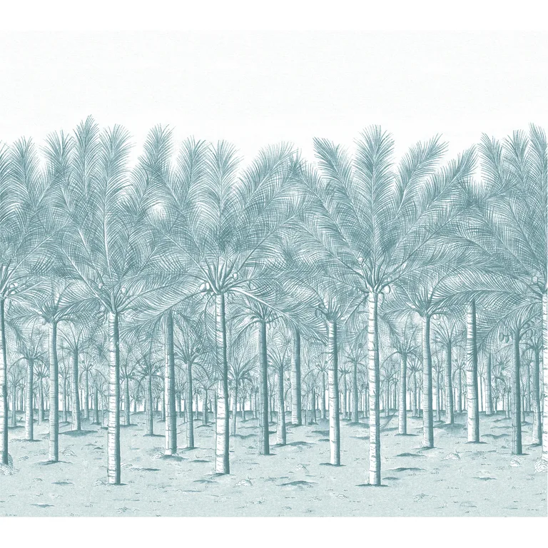 Thibaut Palm Grove Mural in Spa Blue (TM13949)