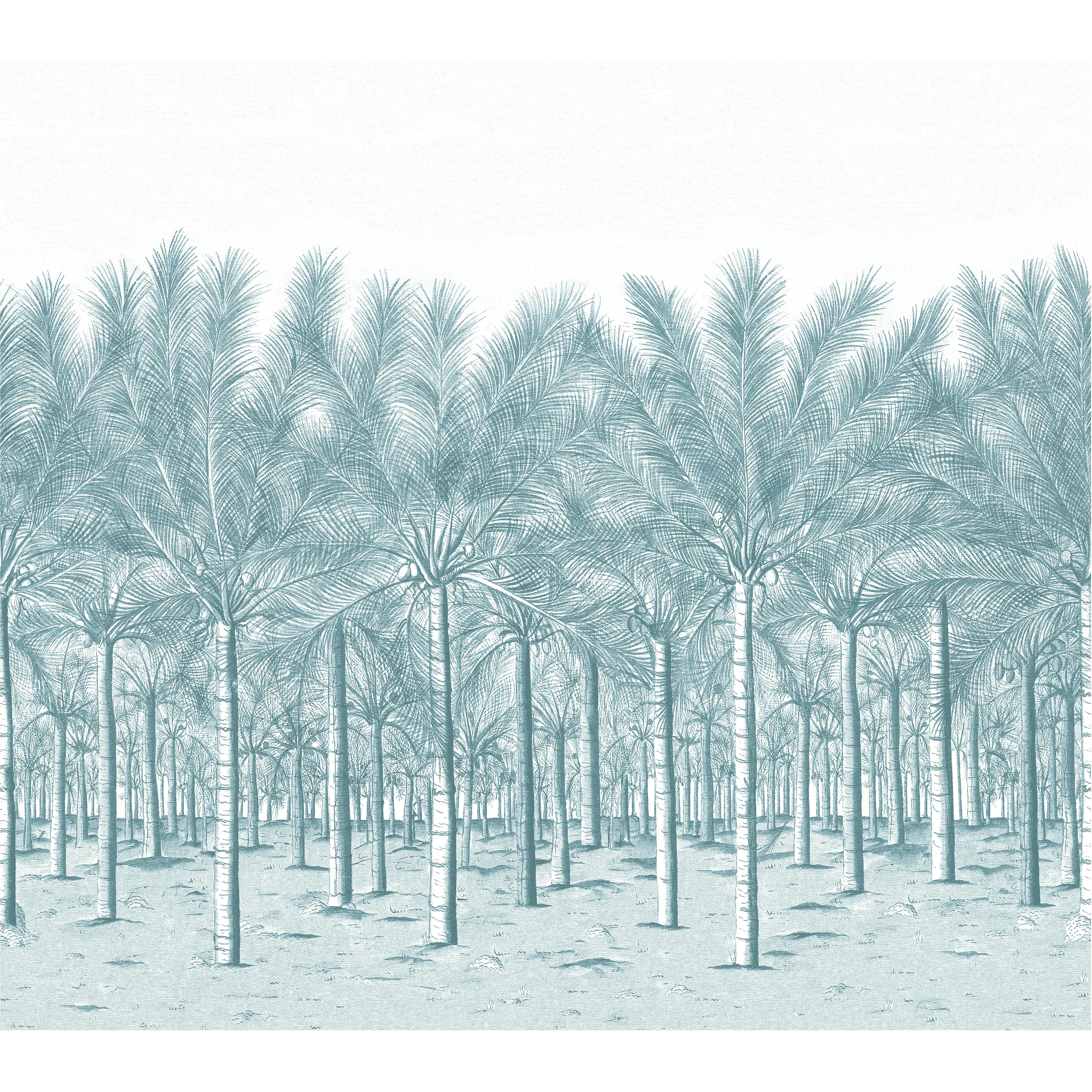TM13949 | Palm Grove Mural – Spa Blue