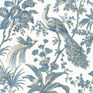 Anna French Peacock Toile in Blue and Green (AT57830)