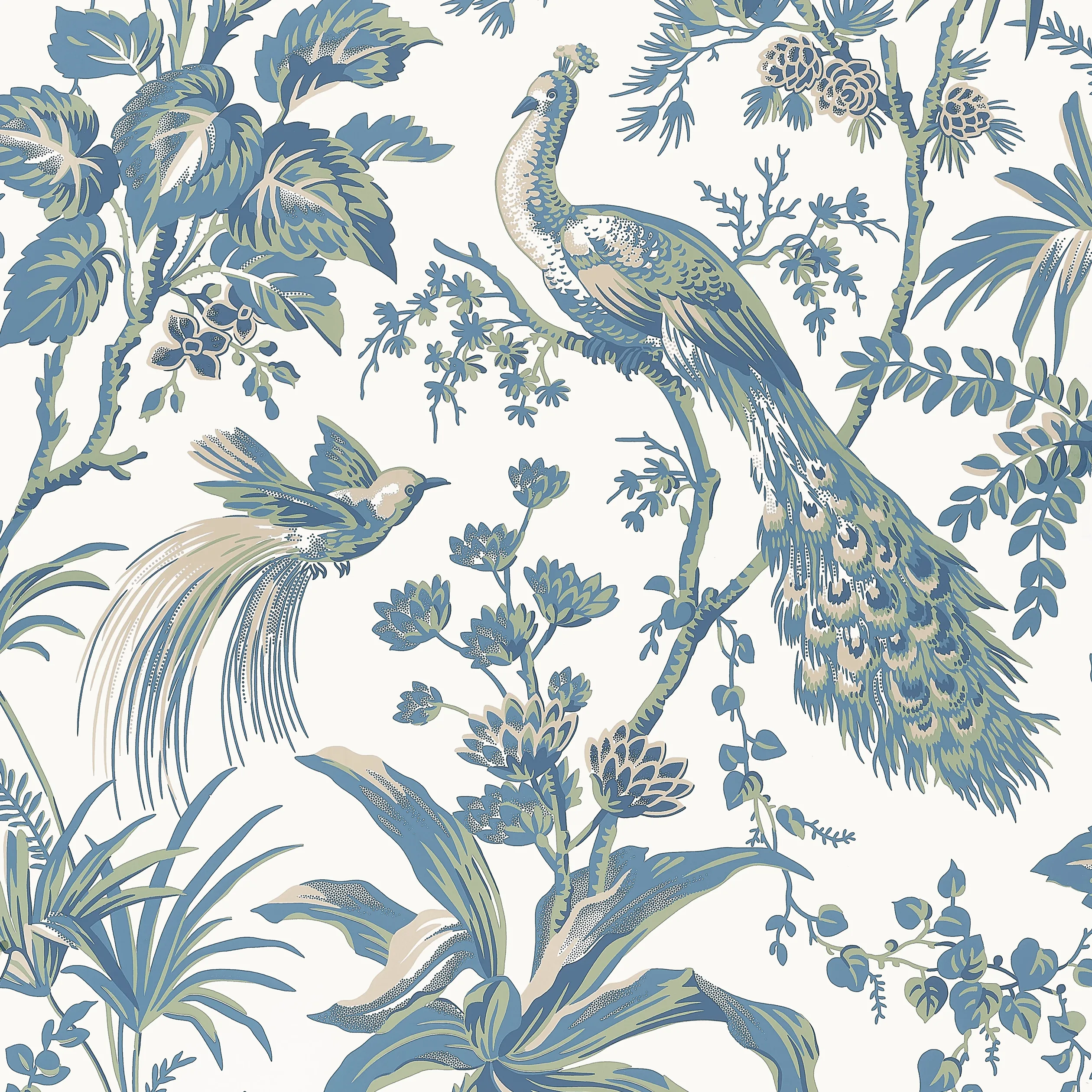 AT57830 | Peacock Toile – Blue and Green