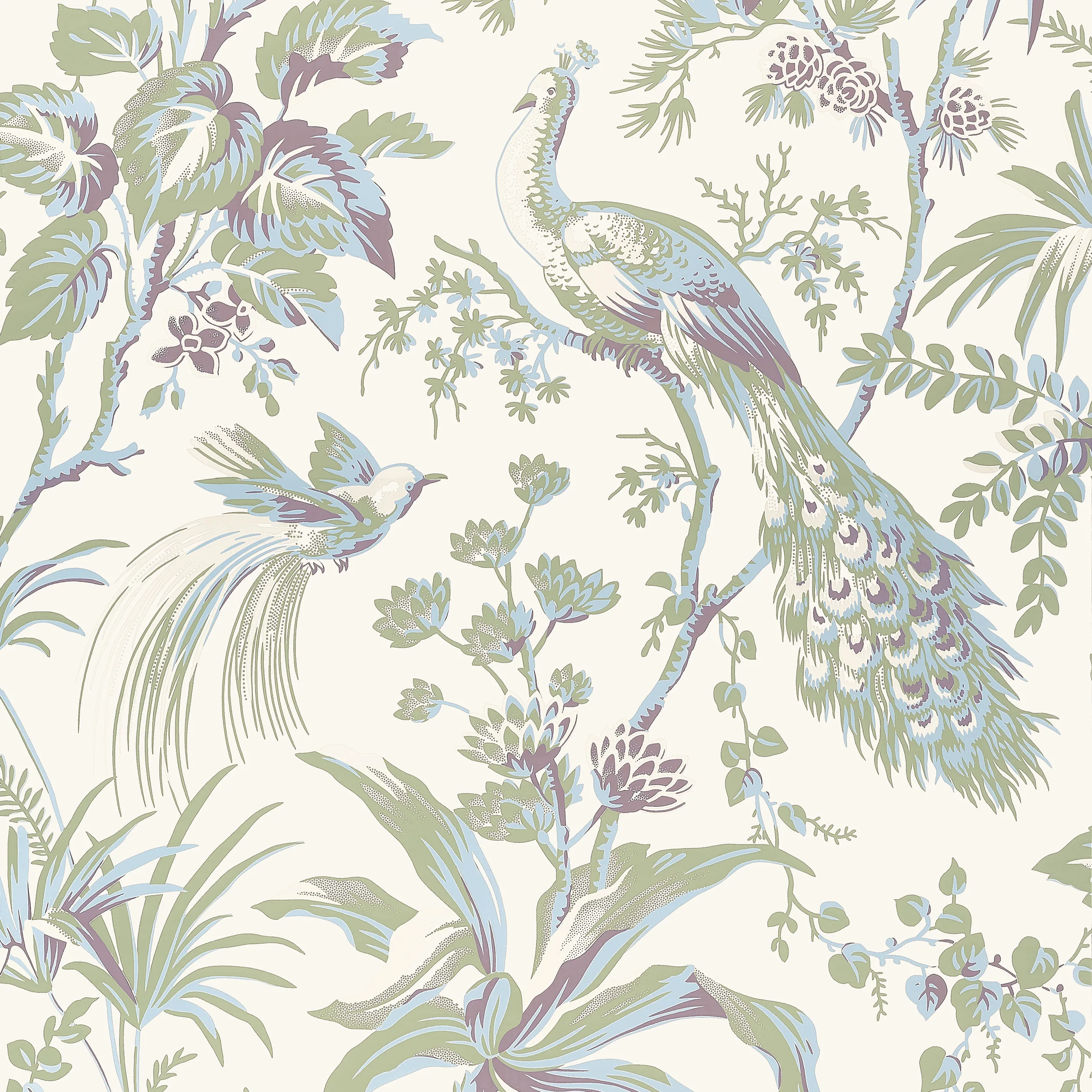 AT57829 | Peacock Toile – Green and Plum
