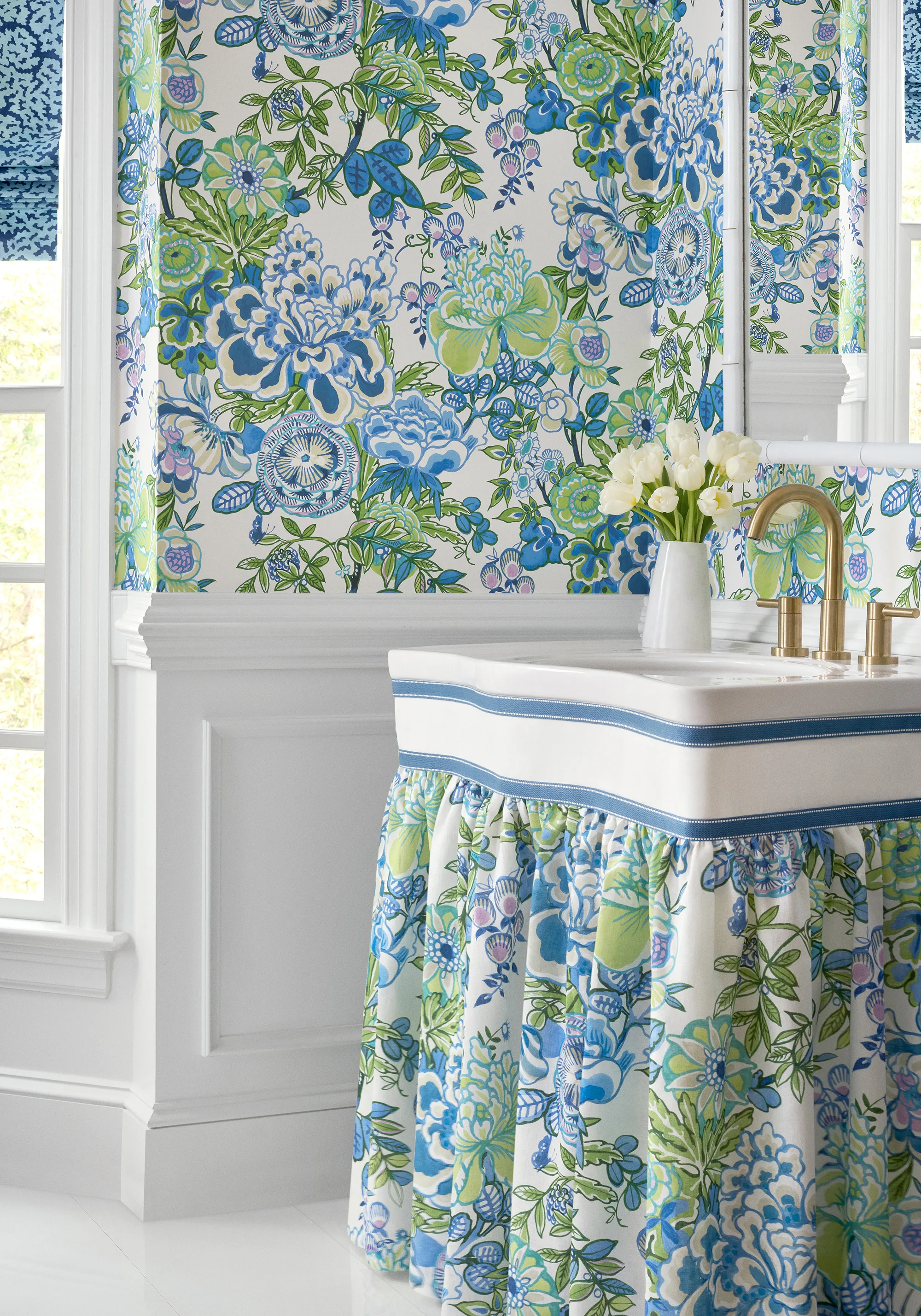 Thibaut Peony Garden in Blue and Green (T42021)