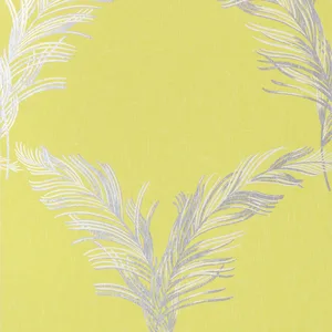 Anna French Plumes in Metallic Silver on Citron (AT7925)