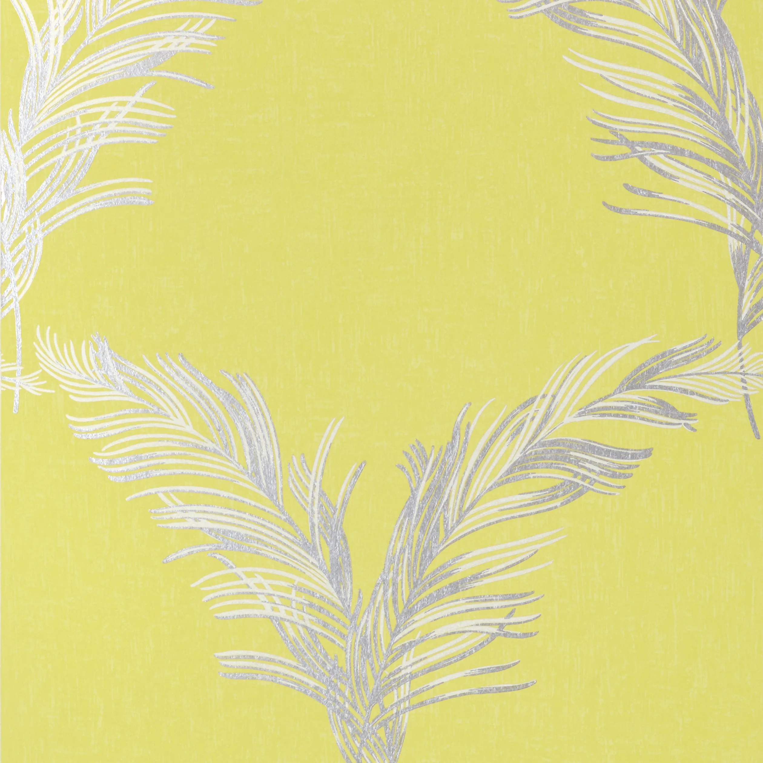 Anna French Plumes in Metallic Silver on Citron (AT7925)