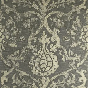 Thibaut Pravata Damask in Smoke on Foil (T89177)