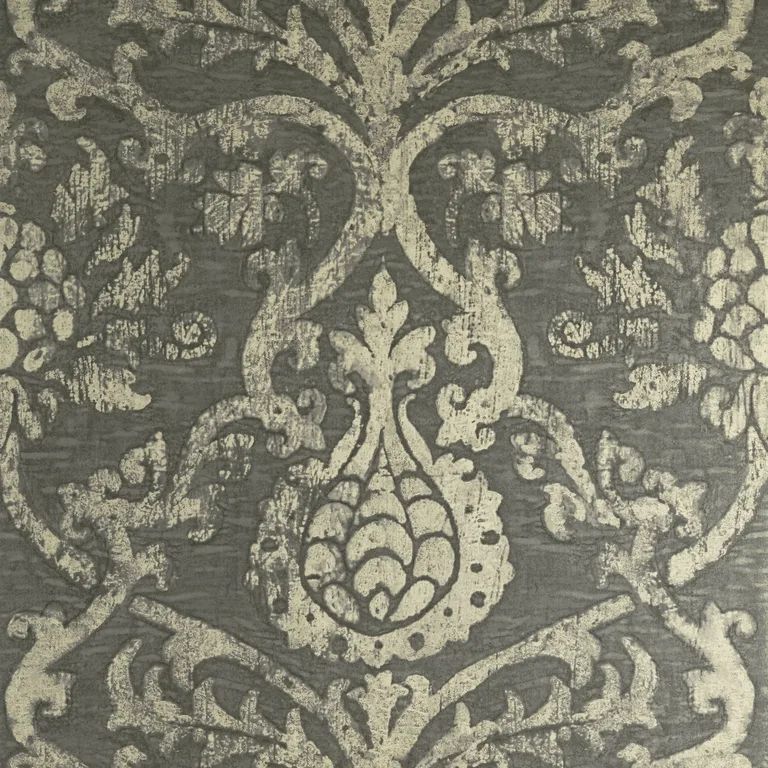 Thibaut Pravata Damask in Smoke on Foil (T89177)