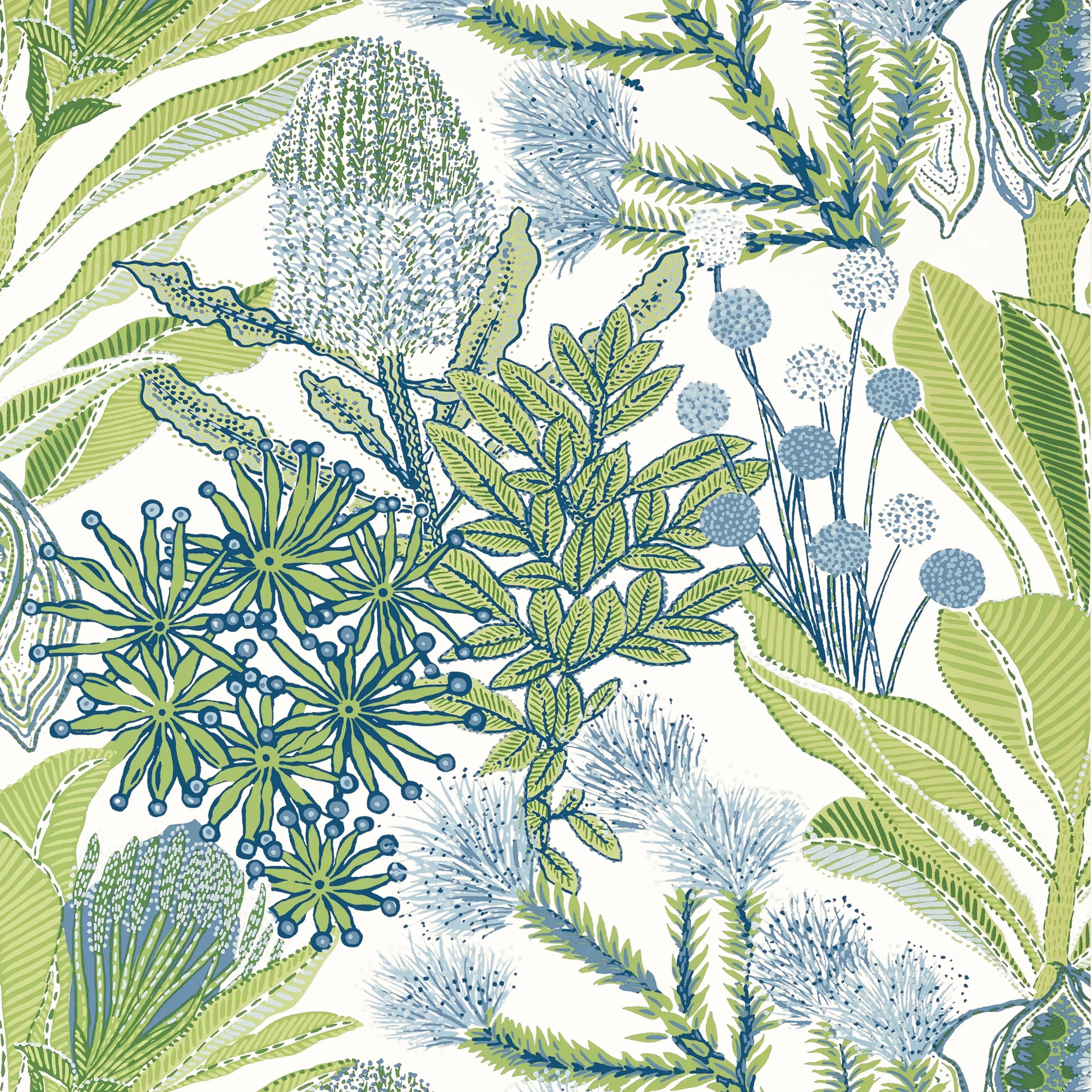 T13923 | Protea – Green and Blue