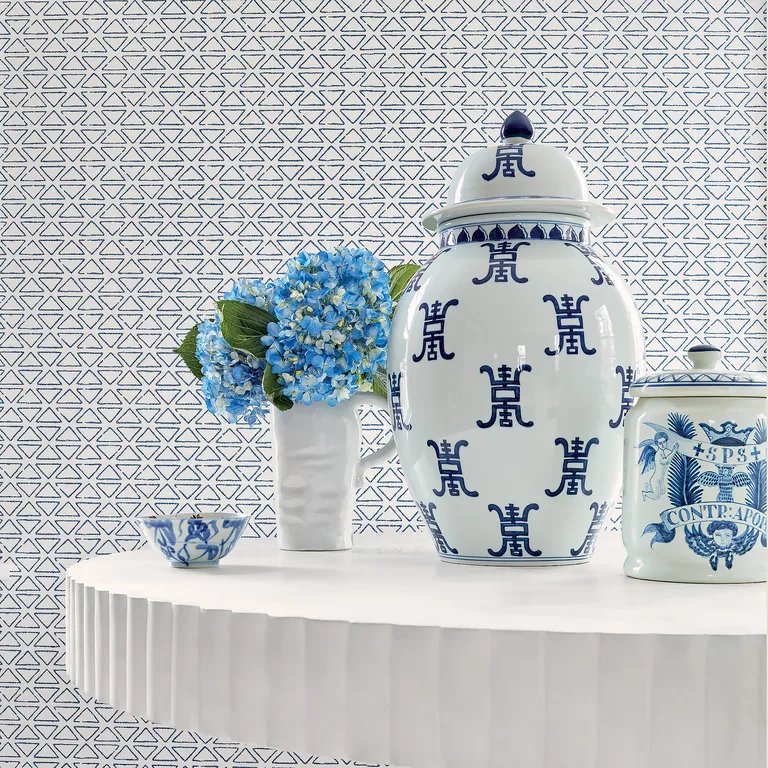Anna French Pyramid in Navy on White (AT9693)