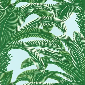 Thibaut Queen Palm in Green and Blue (T13908)