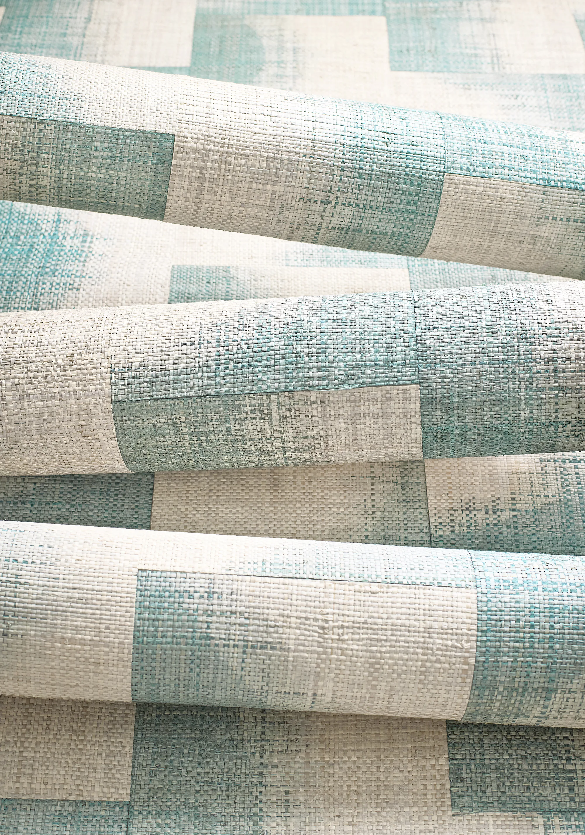 Thibaut Raffia Squares in Mineral (T24429)