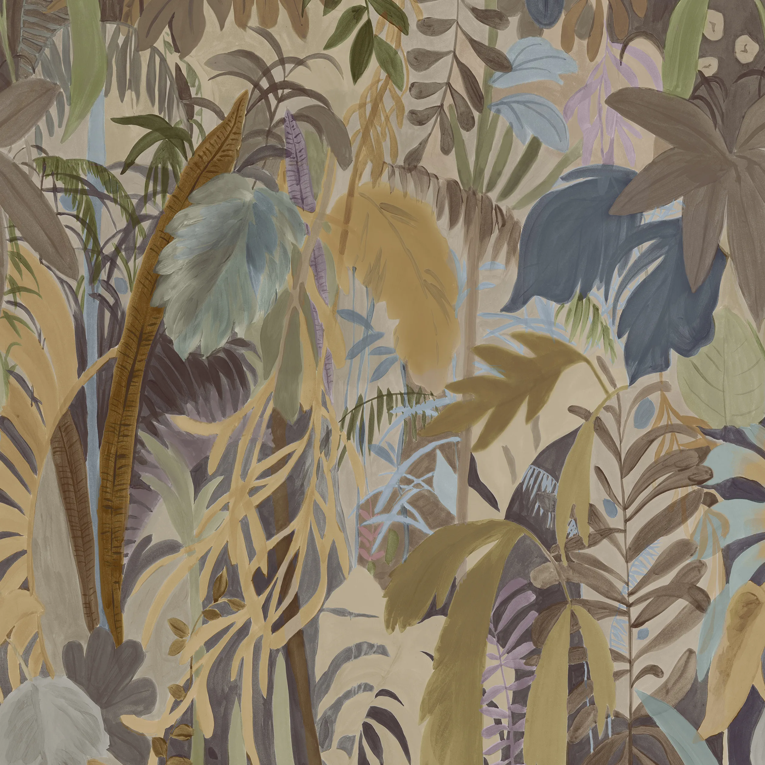 TM15854 | Rainforest Mural – Neutral on Metallic