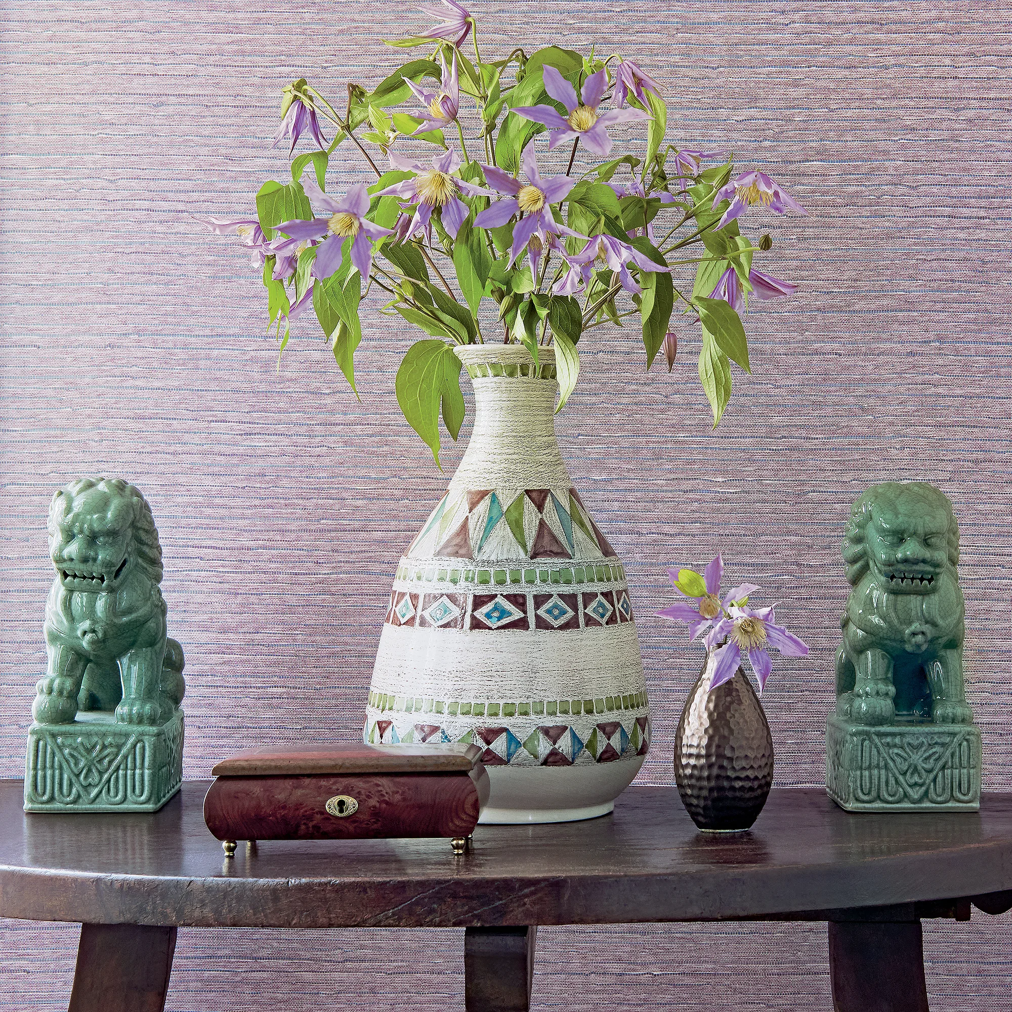 Anna French Ramie Weave in Eggplant (AT9880)
