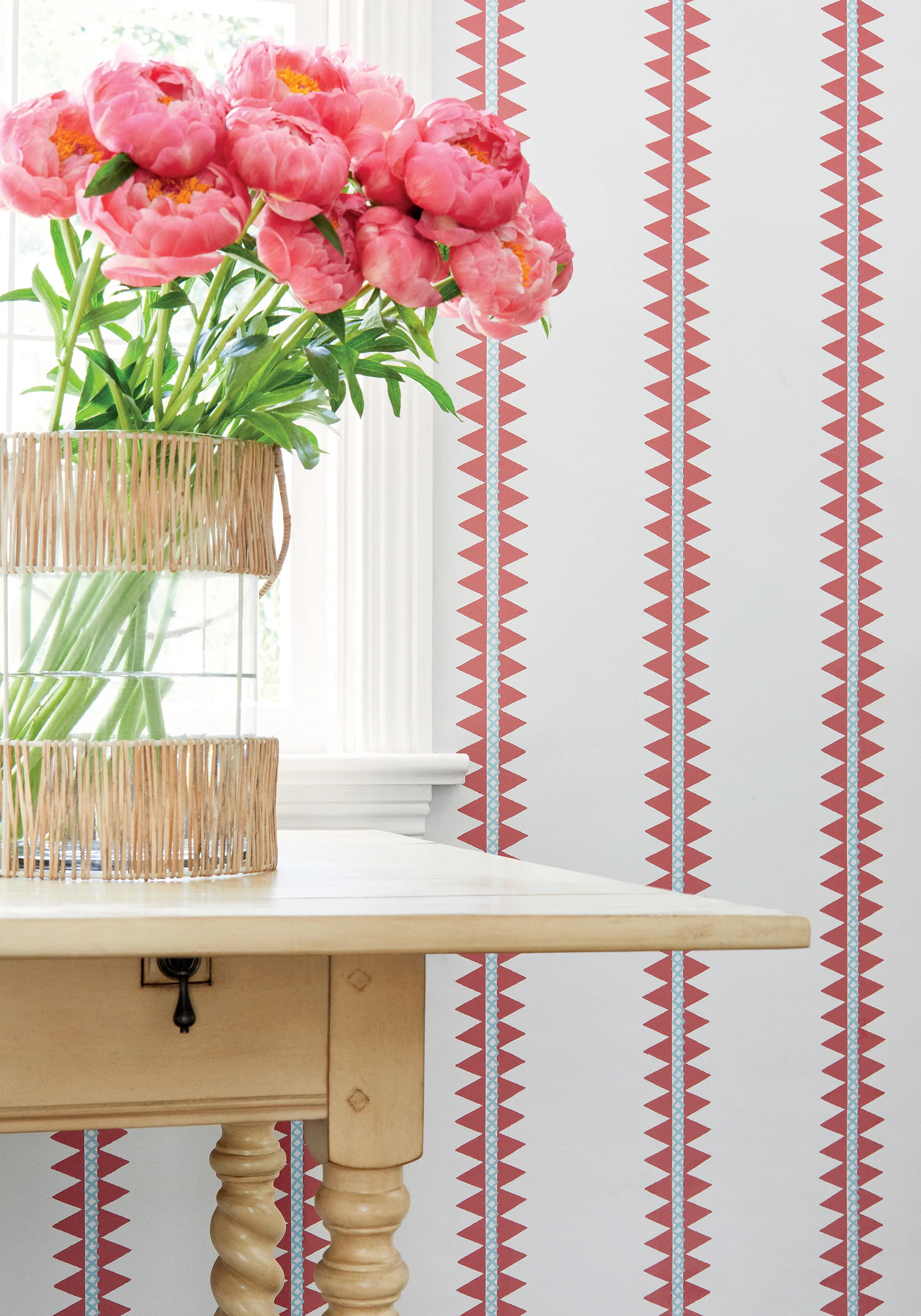 Thibaut Reno Stripe in Coral (T13245)