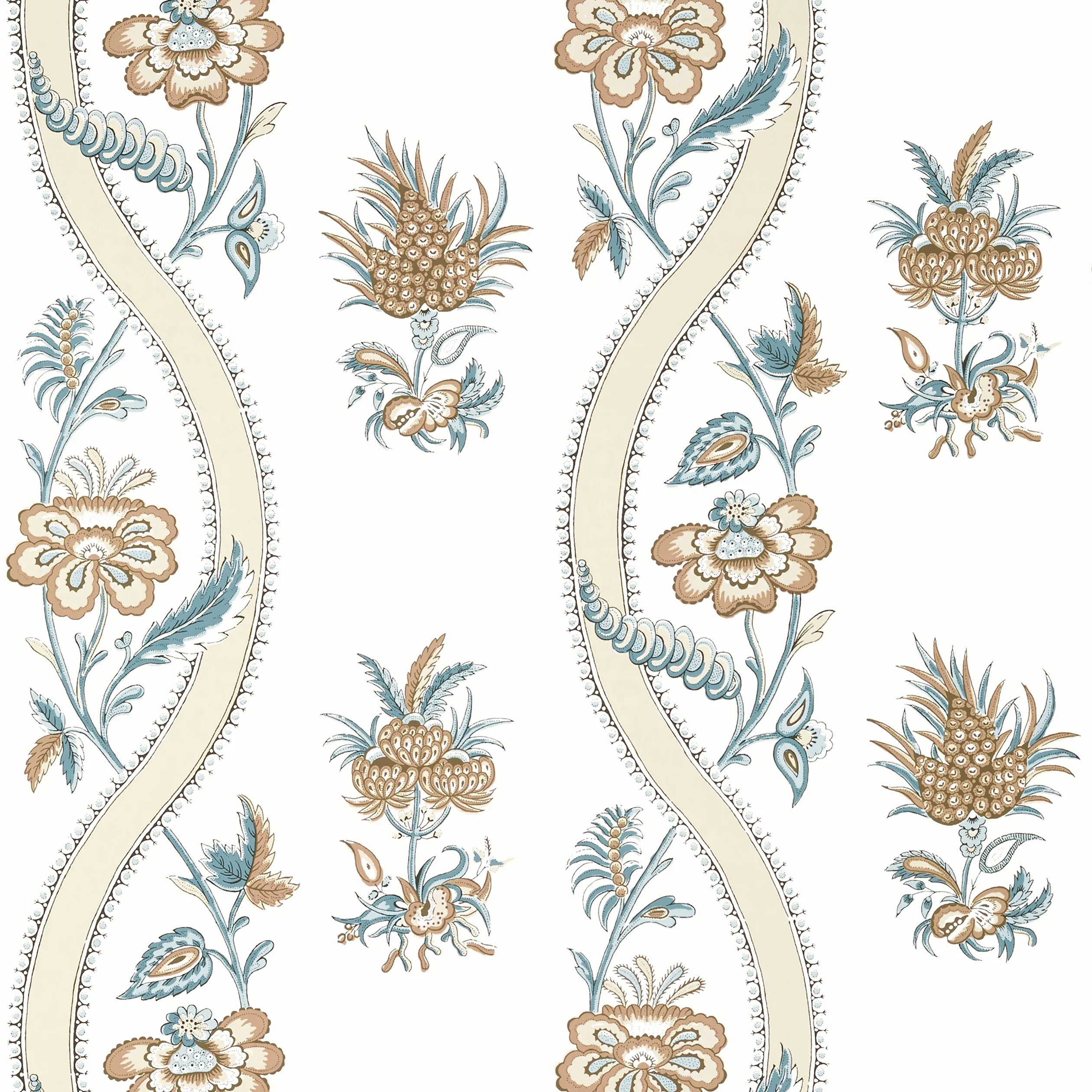 T36425 | Ribbon Floral – Beige and Spa Blue