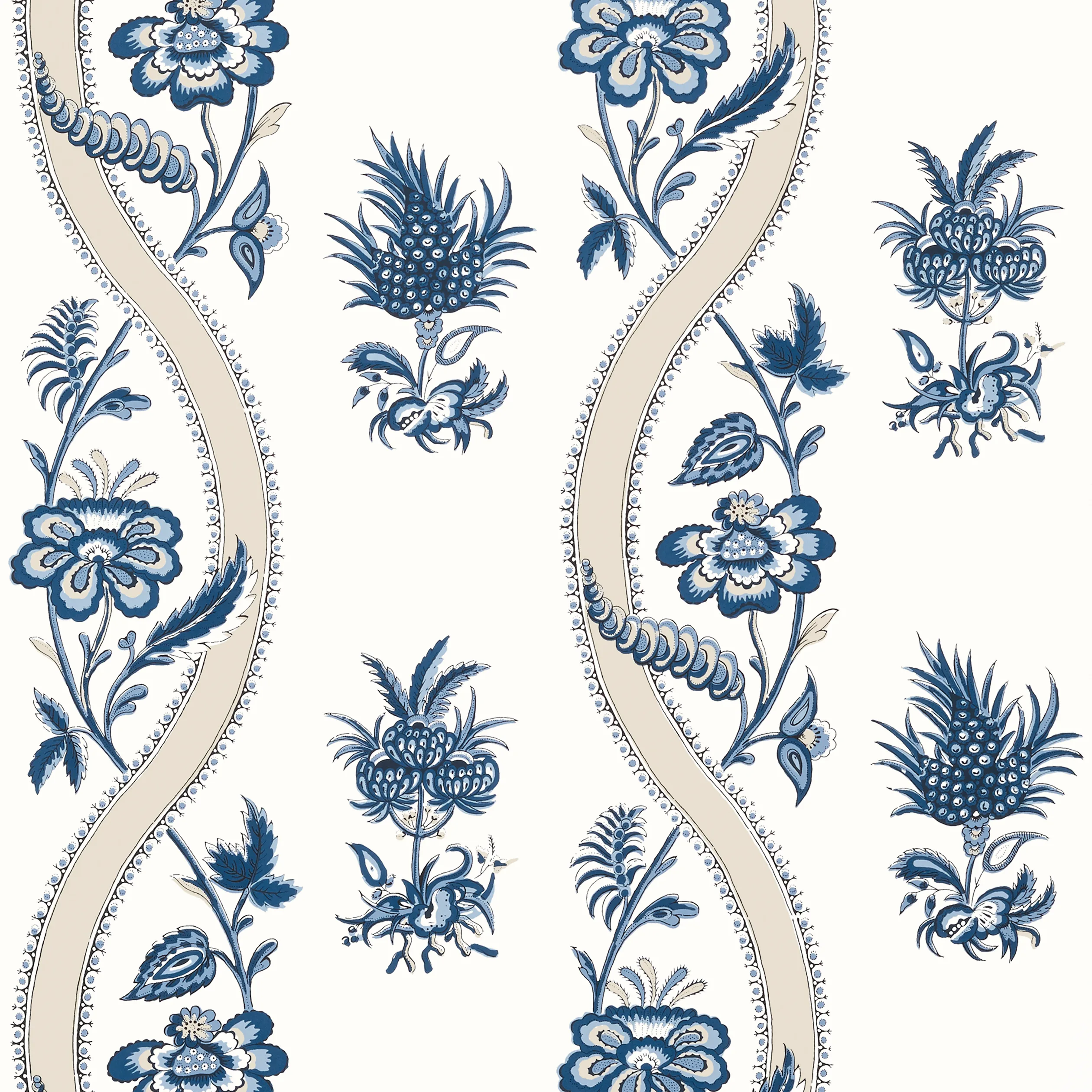 T36423 | Ribbon Floral – Blue and White