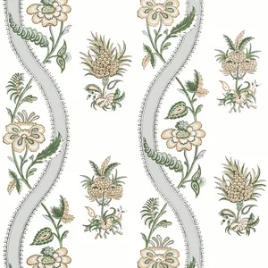 Thibaut Ribbon Floral in Green (T36421)