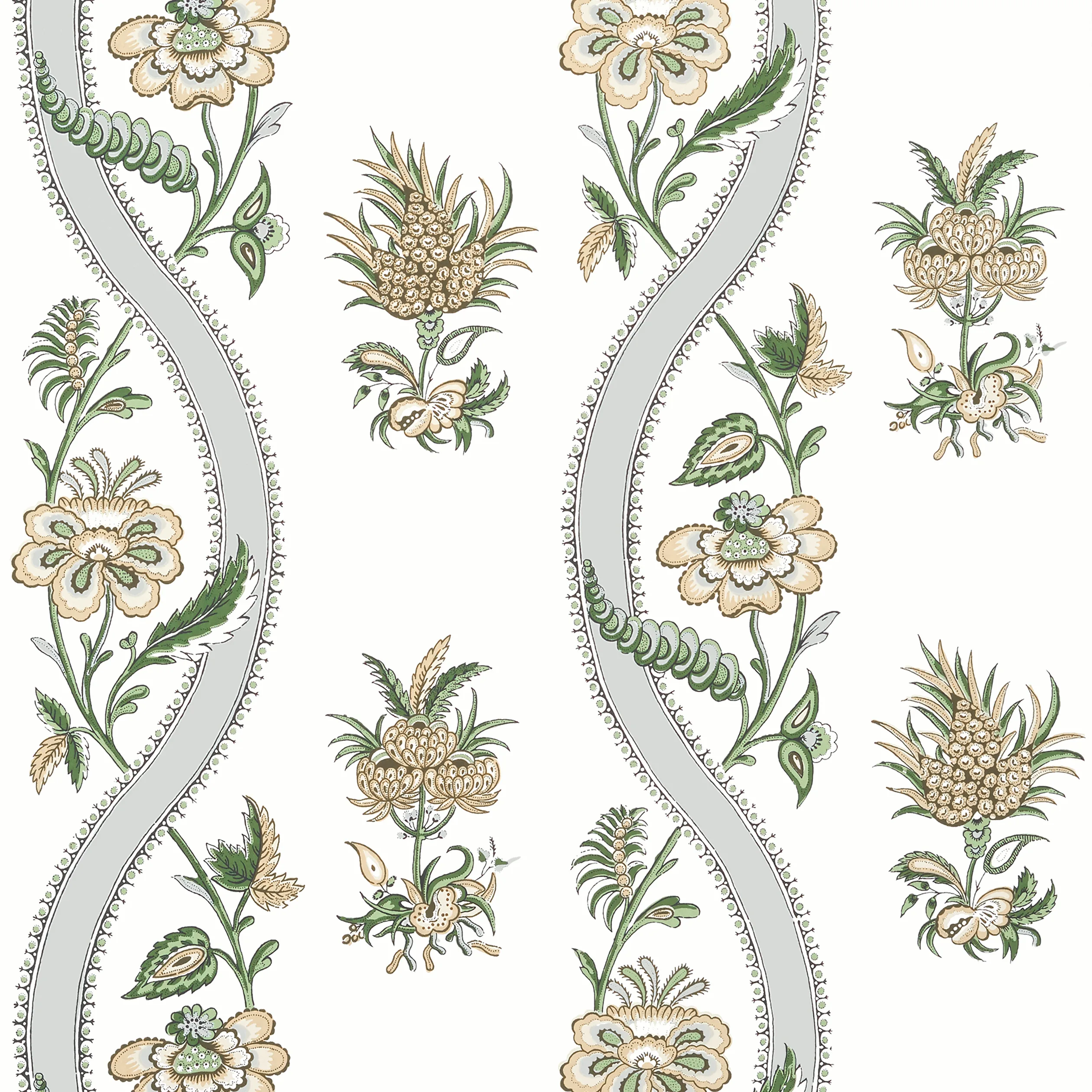 Thibaut Ribbon Floral in Green (T36421)