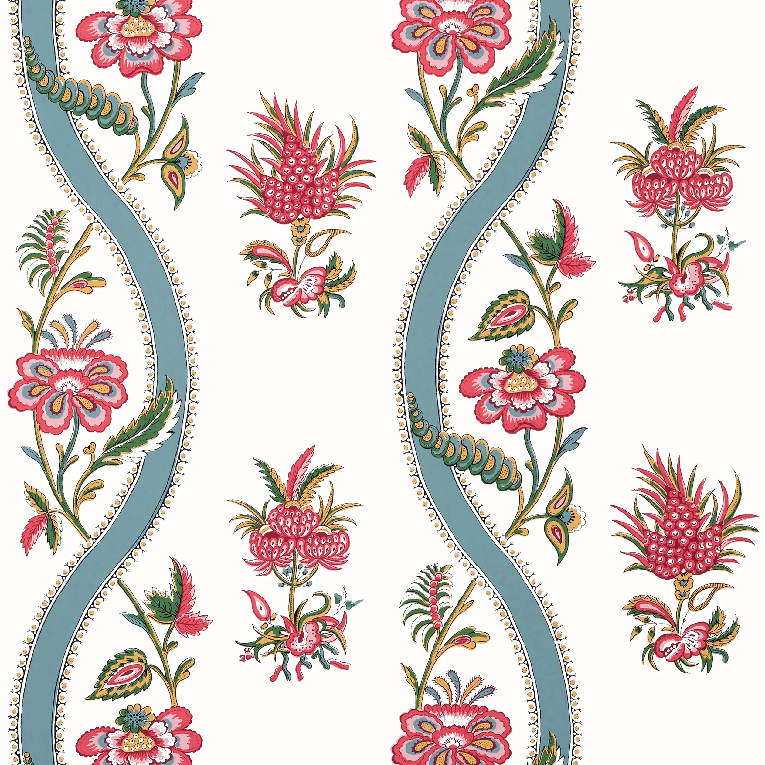 T36426 | Ribbon Floral – Raspberry and Teal