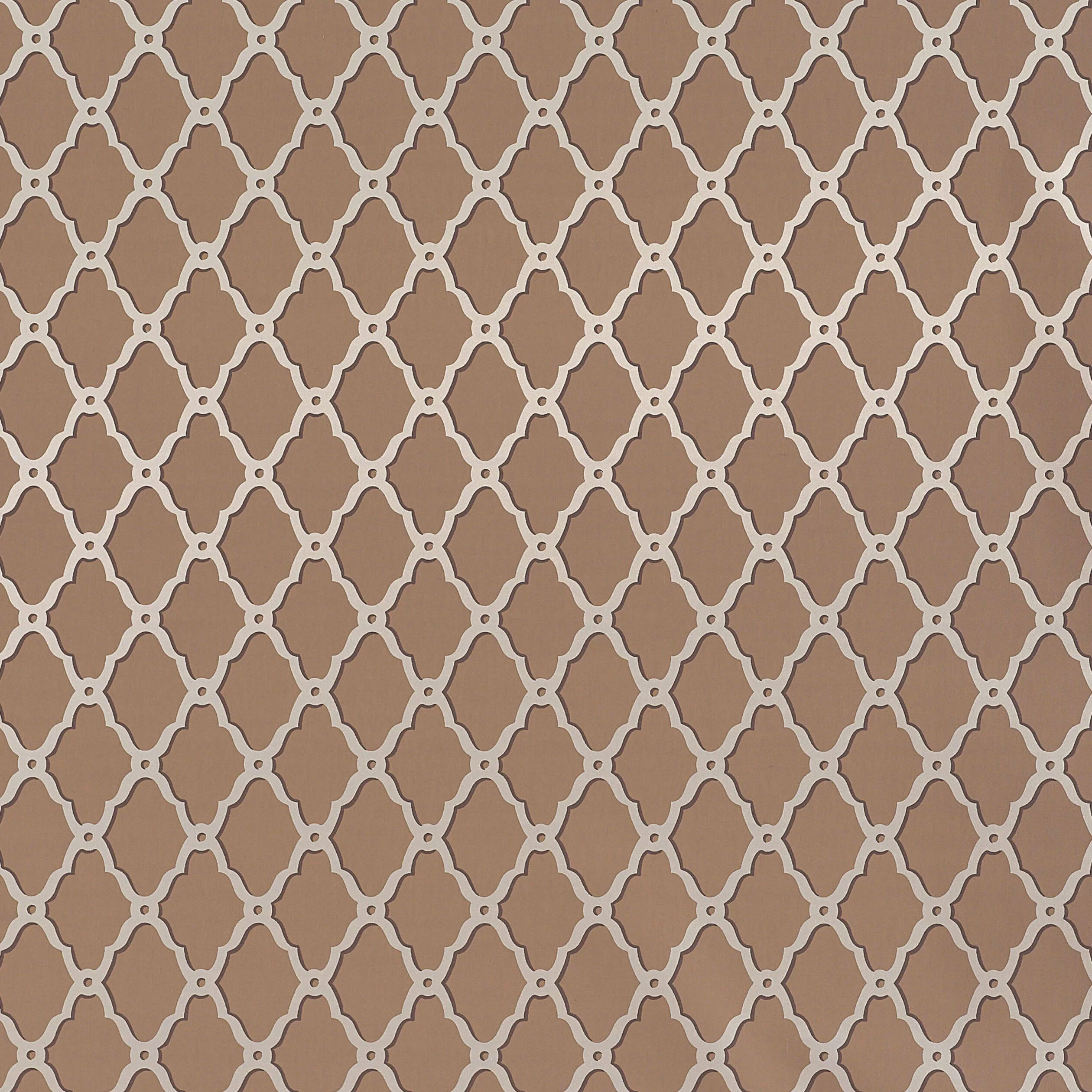 Thibaut Rothbury Trellis in Metallic on Cocoa (T1863)